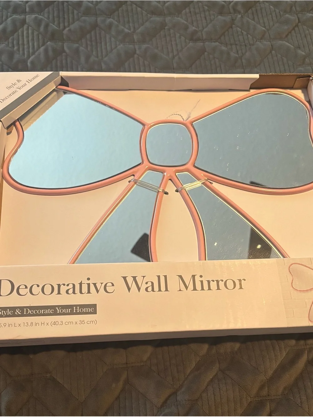 Decorative Pink Bow Wall Mirror -